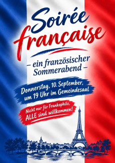 Plakat für den französischen Abend 