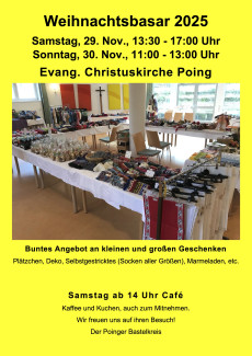 Plakat zum Adventsbasar