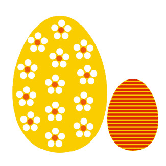 Zwei bunte Ostereier