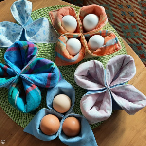 Genähte Körbchen für Ostereier